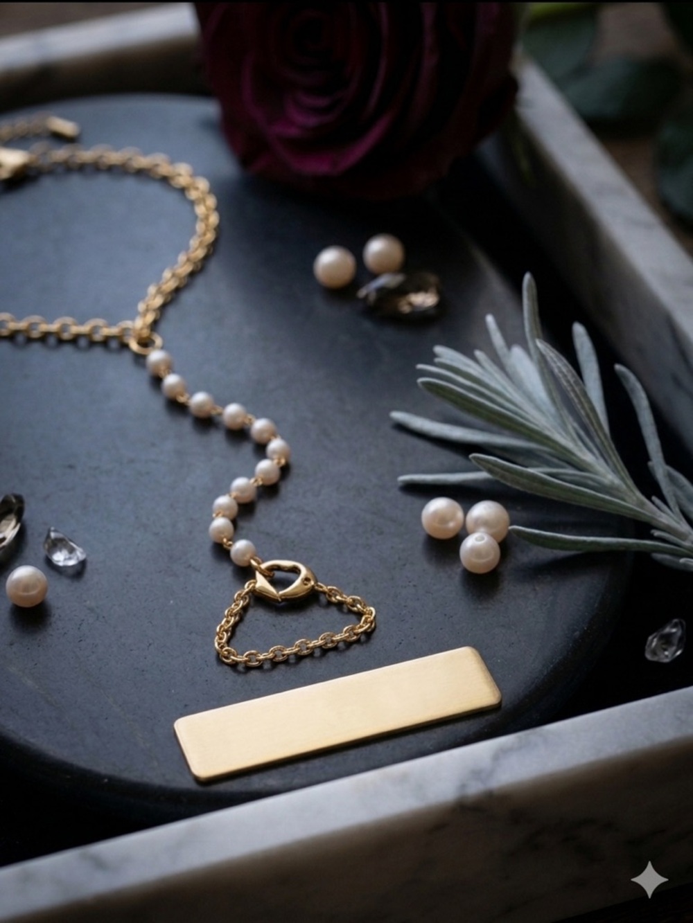 14k Gold - filled Pearl hand chain bracelet Size 7/8/9